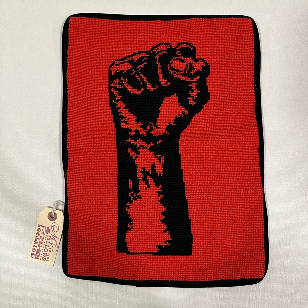 *SUPER RARE* Johnathan Adler 16"x12" Power Hand Needle Point Pillow